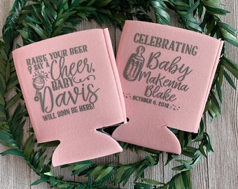 Baby Shower Favors Custom Can Cooler Gender Reveal Personalized Can Cooler It's A Girl It's A Boy Couples Shower Party Welcome Baby Shower