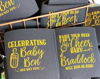 A Baby Is Brewing Baby Shower Drink Personalized Can Coolers Gender Neutral Baby Shower Favors Baby Shower Boy Baby Shower Girl Twins Shower