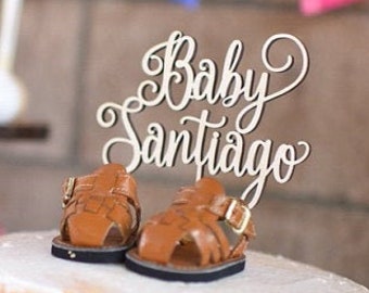 Baby Shower Cake Topper, Gender Reveal Cake Topper, Wooden Cake Topper, Baby Name Cake Topper, Cake Smash Topper, Baby Shower Decor