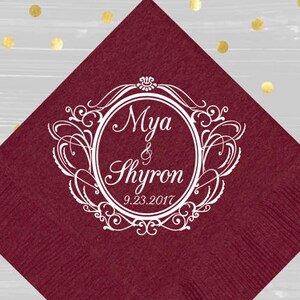 Wedding Napkins, Personalized Napkins, Wedding Favor, Cocktail Napkins, Custom Napkins, Paper Napkins, Monogram Napkins, Foil Napkins