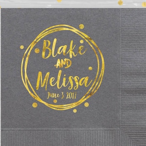 Wedding Napkins, Personalized Napkins, Cocktail Napkins, Custom Napkins, Birthday Napkins, Foil Paper Napkins, Party Napkins, Bar Napkins