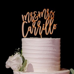 Personalized Wedding Cake Topper, Mr and Mrs Cake Topper, Calligraphy Cake Topper, Last Name Cake Topper, Anniversary Cake Topper