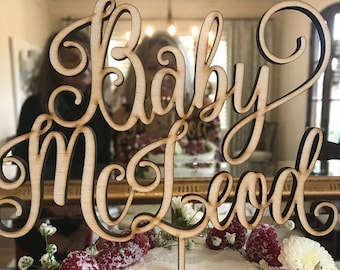 Personalized Baby Shower Cake Topper, Baby Name Cake Topper, Gender Reveal Cake Topper, New Baby Cake Topper, Neutral Baby Shower