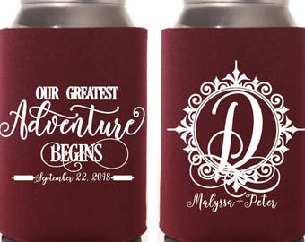 Monogram Favor, Wedding Can Coolers, Personalized Can Cooler, Custom Beer Holder, Wedding Favors, Bridal Wedding Favor, Guest Favor