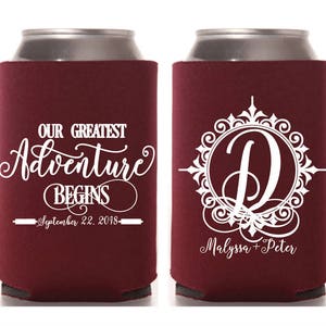 Monogram Favor, Wedding Can Coolers, Personalized Can Cooler, Custom Beer Holder, Wedding Favors, Bridal Wedding Favor, Guest Favor