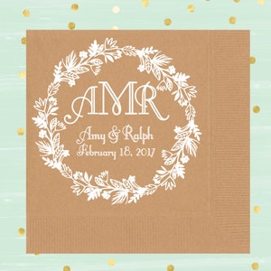 Monogram Napkins, Rustic Wedding Decor, Beverage Napkin, Custom Napkins, Wedding Napkins, Party Napkins, Cocktail Napkins, Wedding Favors