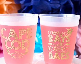 Bachelorette Cups, Girls Weekend, Party Cups, Plastic Cups, Frosted Cups, Personalized Cups, Beach Bachelorette, Bach Party Favor