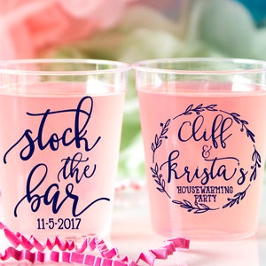 Wedding Shot Glass, Plastic Custom Shot Glass, Stock the Bar Personalized Shot Glass, Bar Shots, Wedding Favor Shot, Bachelorette Shot Glass