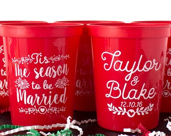 Christmas Cup, Christmas Gift, Christmas Wedding Cup, Holiday Cup, Christmas Party Cups, Personalized Cups, Wedding Favor Cup, Plastic Cup