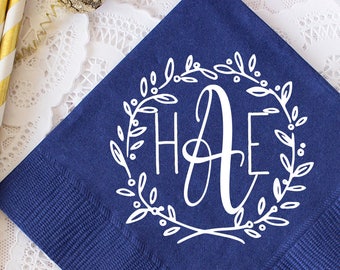 Monogram Napkin, Bridal Napkins, Personalized Napkins, Custom Napkins, Cocktail Napkins, Wedding Napkins, Party Napkins, Wedding Favors