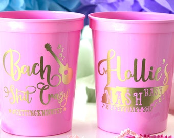 Custom Party Cups, Bachelorette Party Favor, Bridal Party, Plastic Stadium Cup, Personalized Cups, Bar Crawl, Birthday Party Cups