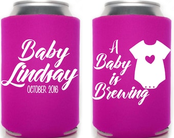 Baby Is Brewing Can Cooler, Baby Shower Favor, Baby Shower Drink Sleeve, Coed Baby Shower Can Cooler, Baby Shower Ideas, Couple Baby Shower