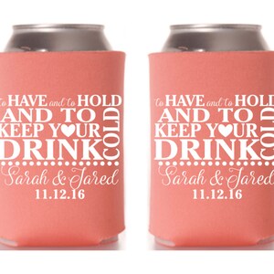 Can Coolers Wedding, Personalized Can Coolers, Beer Sleeve, Wedding Favors, Beer Can Cooler, Summer Wedding, Wedding Gift