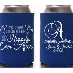 Monogrammed Wedding Favor, Wedding Can Cooler, Rustic Wedding Favor, Custom Can Cooler, Bridal Shower, Beer Holder, Rehearsal Dinner