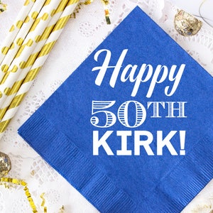 50th Birthday Napkin, Personalized Napkins, Birthday Napkins, Custom Napkins, 50th Birthday Party, Party Napkins, 50th Napkins, Paper Napkin