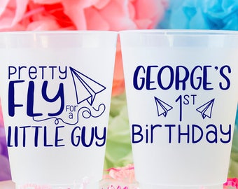 1st Birthday Cups, First Birthday Personalized Cups, Boy's Birthday Party Cups, Shatterproof Cups, Frost Flex Cups, Custom Party Cups