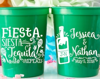 Mexico Wedding Favor for Guests, Destination Wedding, Fiesta Wedding, Personalized Cups, Wedding Cups, Custom Plastic Cups, Stadium Cups