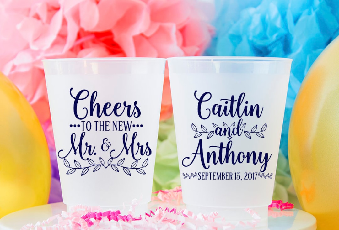 Custom Wedding Cups, Personalized Plastic Cup, Wedding Party Cups