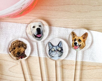 Dog Stir Stick for Wedding, Dog Drink Stirrer, Dog Signature Drink, Acrylic Cocktail Stirrers, Pet Drink Stirrer, Custom Cocktail Stirrer