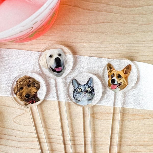 Dog Stir Stick for Wedding, Dog Drink Stirrer, Dog Signature Drink, Acrylic Cocktail Stirrers, Pet Drink Stirrer, Custom Cocktail Stirrer