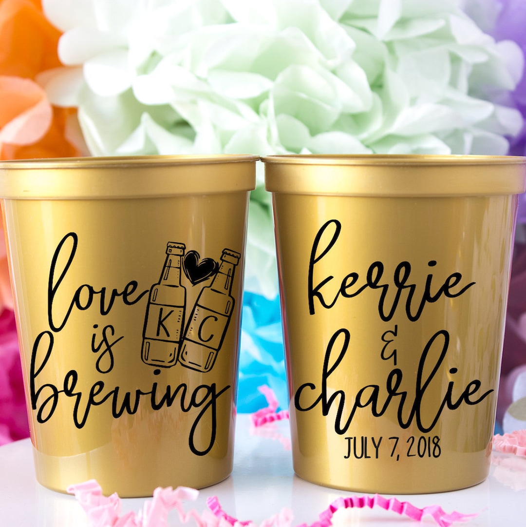 Personalized Wedding Cups Plastic Wedding Stadium Cups Wedding Favors