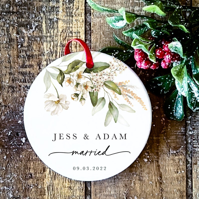 2022 Newlywed Christmas Ornament Married Ceramic Ornament 2022 Gift Newlywed Gift Mr & Mrs Etsy