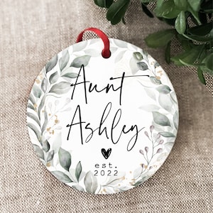 New Aunt Gift Christmas Ornament Aunt Ornament Gift for Sister Gift for Aunt Gift from Niece Custom Ornament Aunt Auntie Pregnancy Reveal