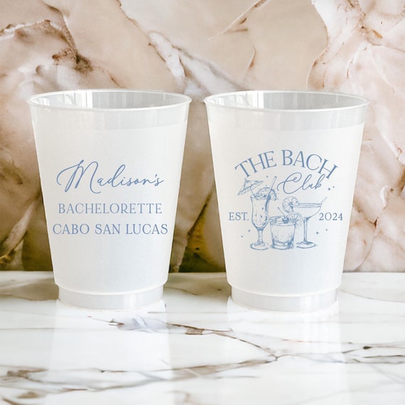 Custom Bachelorette Party Frosted Cups, Personalized Bachelorette Cups, Bachelorette Party Favors, Custom Bach Party Cups, Bride Tribe Cups