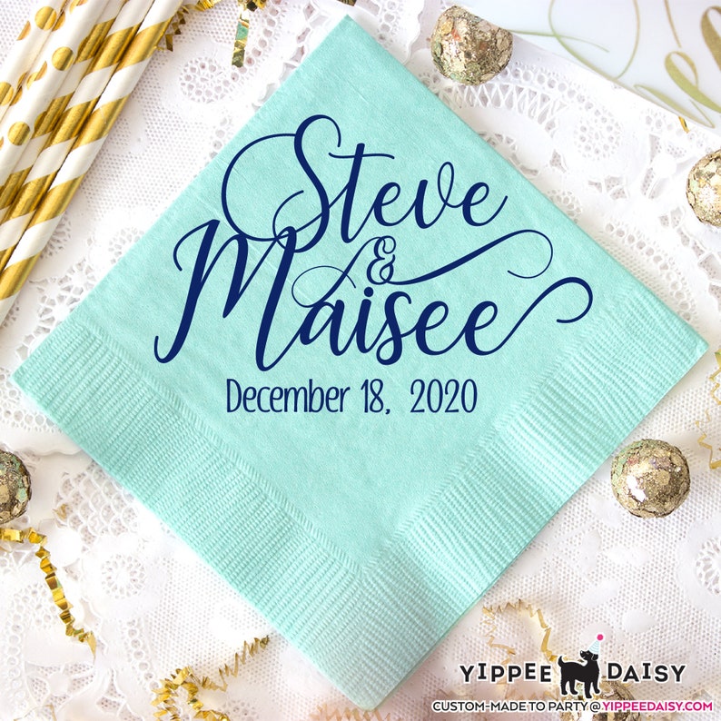 Rustic Wedding Napkins Personalized Wedding Napkins Custom Etsy