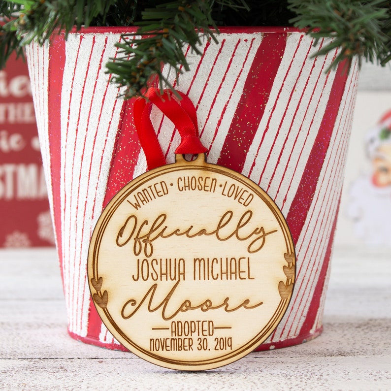 Official Adopted Christmas Ornament Adoption Ornament Wanted Etsy