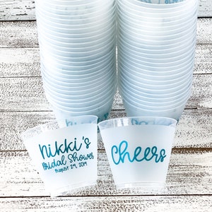 Bridal Shower Cups, Cheers Party Cups, 9oz Wine Cups, Frost Flex Wine Cups, Bachelorette Party Cups, 9 ounce Wine Cups, Plastic Wine Cups image 7