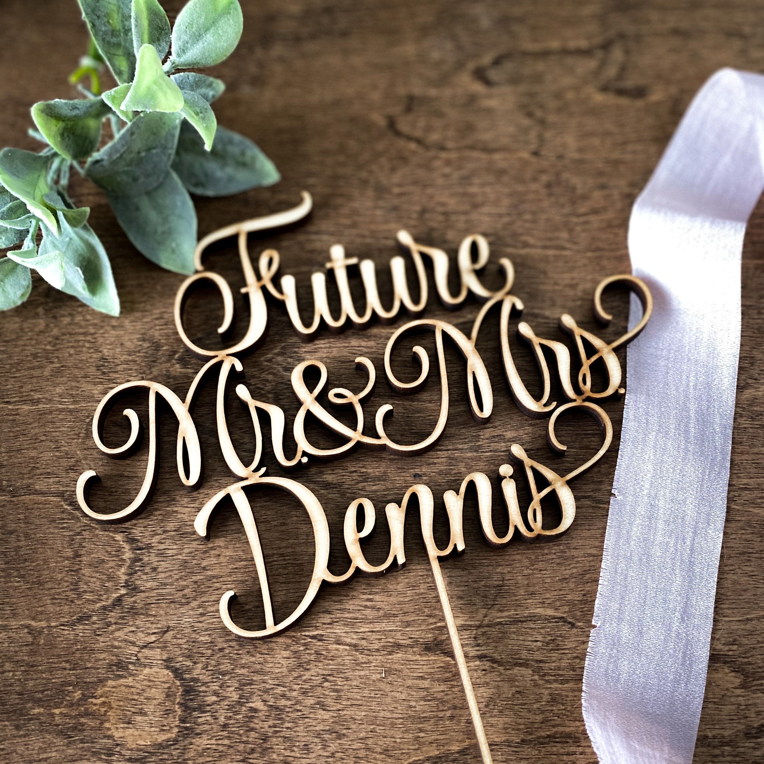 Future Mr and Mrs Cake Topper Engagement Party Cake Topper Etsy