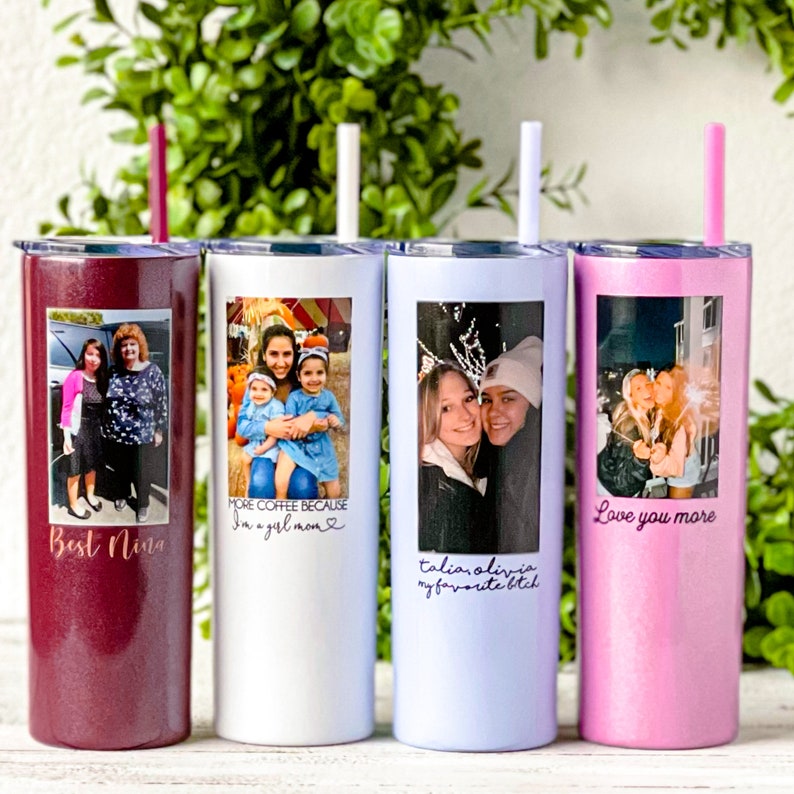 Mothers Day Gift for Mom First Mothers Day Gifts Custom Picture Tumbler Photo Tumbler with Straw Gift Box Long Distance Mom from Daughter image 7