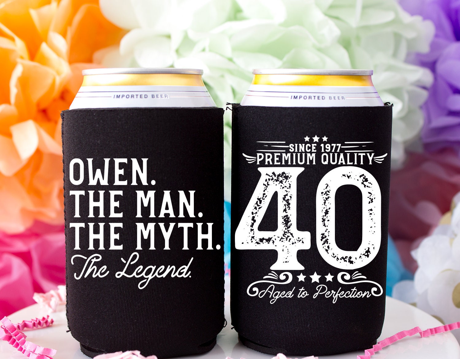 The Man the Myth the Legend Birthday Can Cooler 40th Birthday Gift