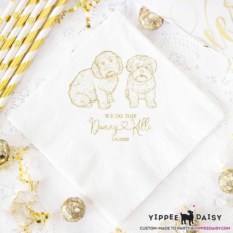 Personalized Cocktail Napkins Custom Bar Napkins Dog Lover Etsy New
