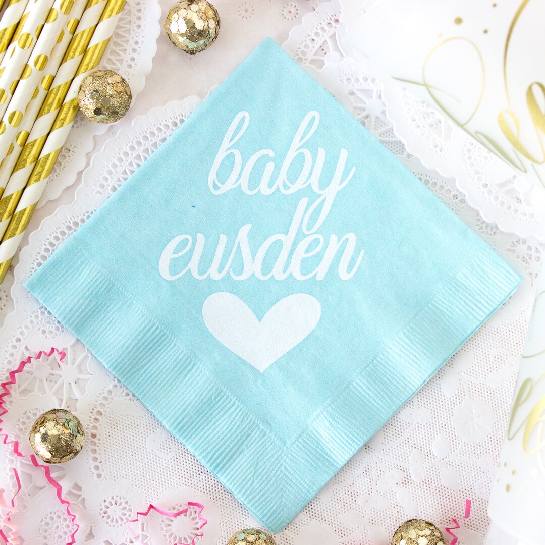 Baby Boy Shower Napkins Baby Shower Idea Personalized Napkins New Baby