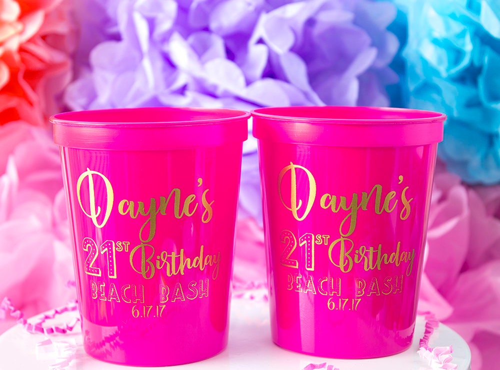 21st Birthday Favor Birthday Party Cups Party Favor Cups Etsy