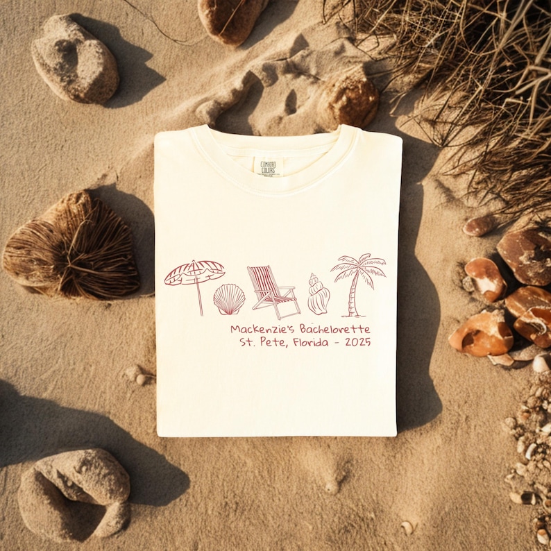 Beach Bachelorette Shirt Beach Bach Shirts Coastal Bachelorette Party Shirt Beach Trip Tee Beach Themed Bachelorette Shirt Comfort Colors® bild 1