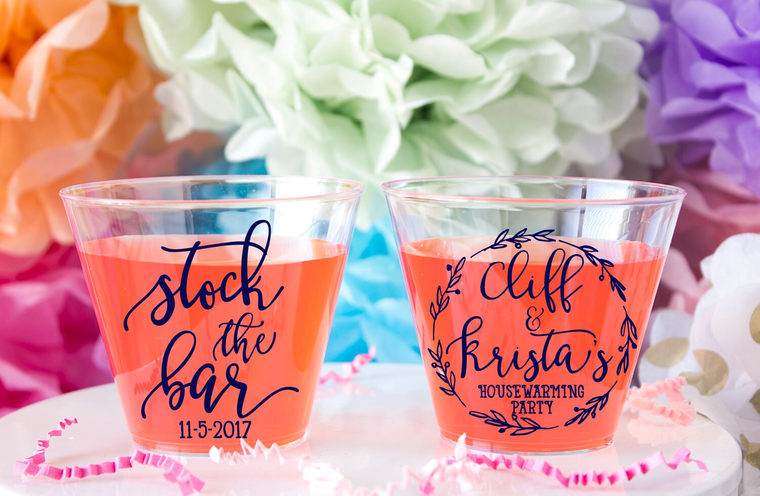 Stock the Bar Cups Wedding Cups Personalized Cups Couples Etsy