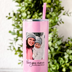 Mothers Day Gift for Mom First Mothers Day Gifts Custom Picture Tumbler Photo Tumbler with Straw Gift Box Long Distance Mom from Daughter image 6