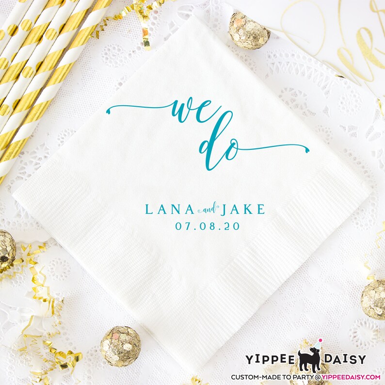 Rehearsal Dinner We Do Wedding Napkins Rustic Wedding Napkins Party Napkins Personalized Wedding Napkins Wedding Cocktail Napkins