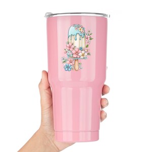 Wildflower Ice Pop UV DTF Decal Garden Frozen Treat Sticker Cup Decal Tumbler Sticker Laptop Sticker Dessert Gift afbeelding 12