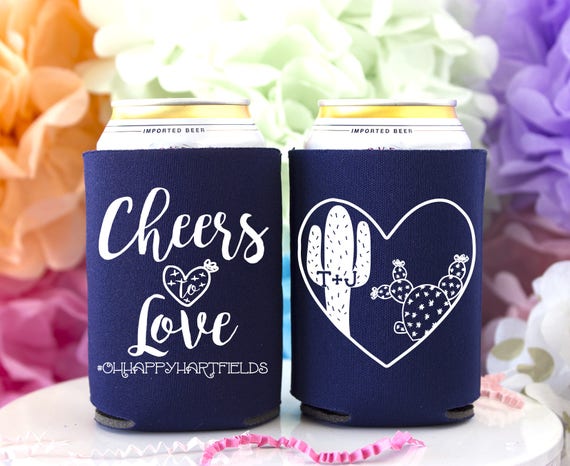 Desert Wedding Can Cooler - Engagement Favors - Cactus Wedding Decor - Engagement Party Gifts - Drink Hugger - Cactus Wedding Favors