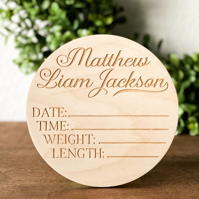 Birth Announcement Sign New Baby Plaque Newborn Stats Sign Etsy