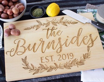 Custom Cutting Board Personalized Cheese Board Wedding Gift Engraved Cutting Board for Kitchen Chopping Board Gift for Couple Anniversary