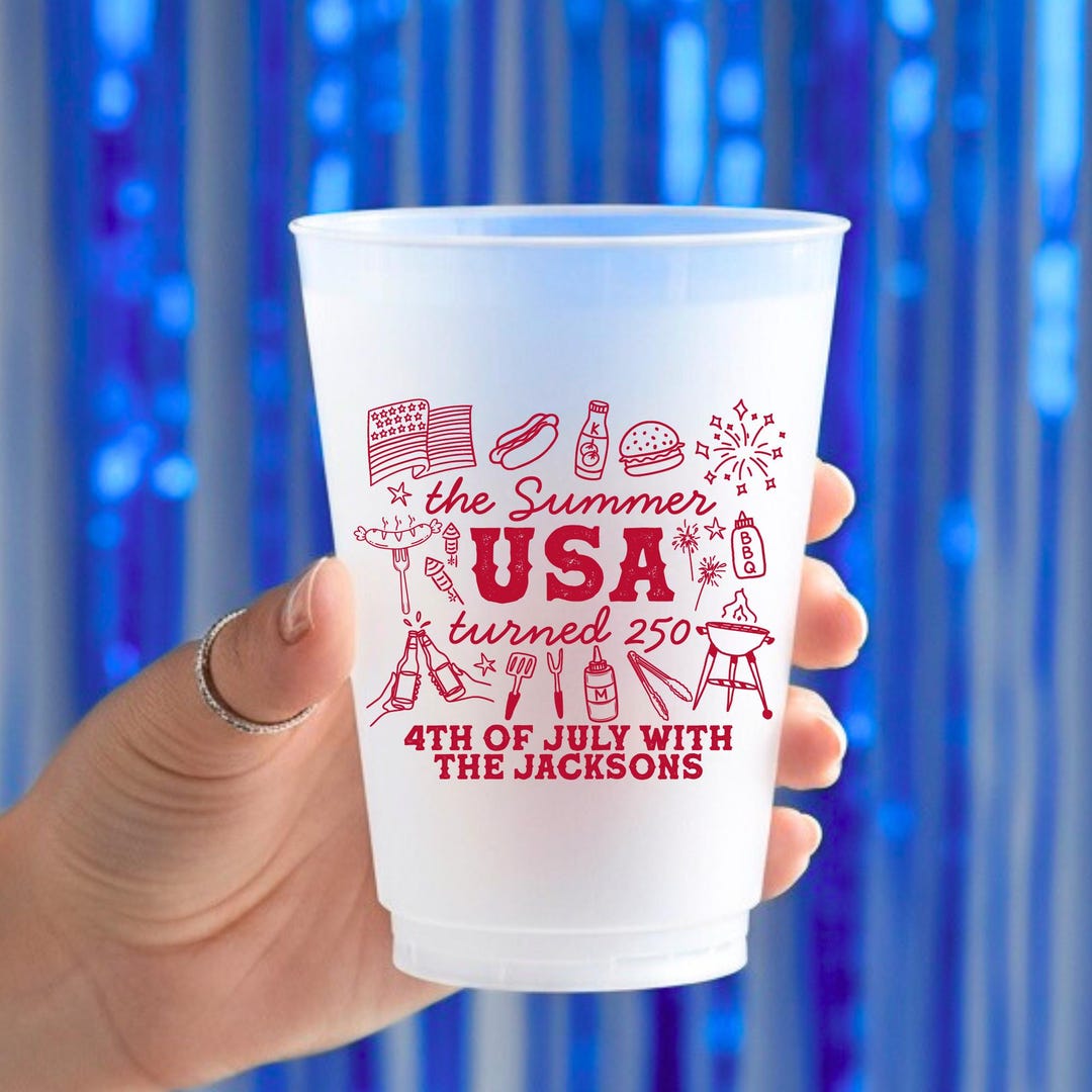 4th of July Party Cups the Summer USA Turned 250 Fourth Party Decor ...