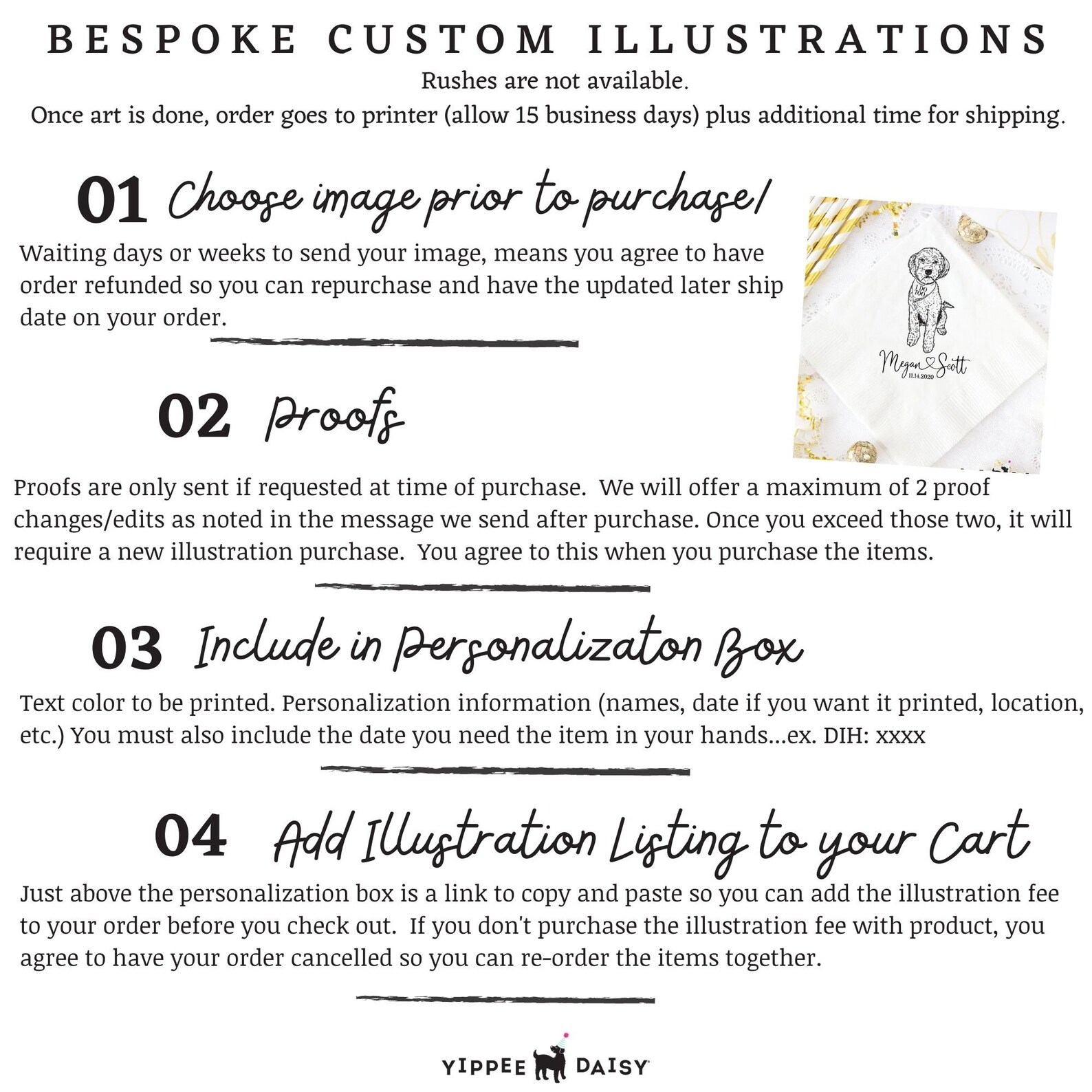 Custom Dog Wedding Napkins Goldendoodle Labradoodle Poodle Etsy