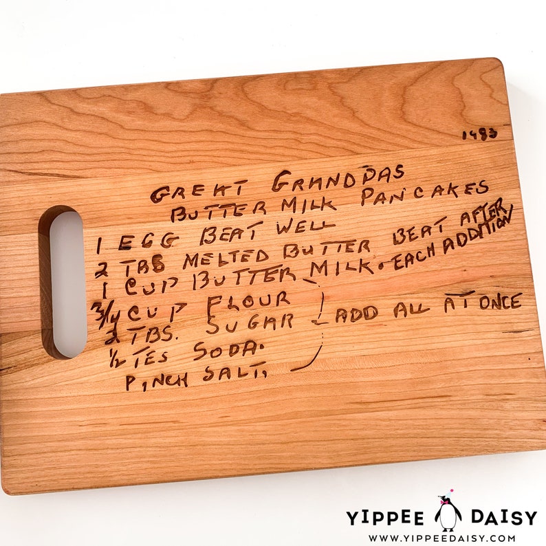 Family Recipe Engraved Cutting Board Christmas Gift Recipe Etsy