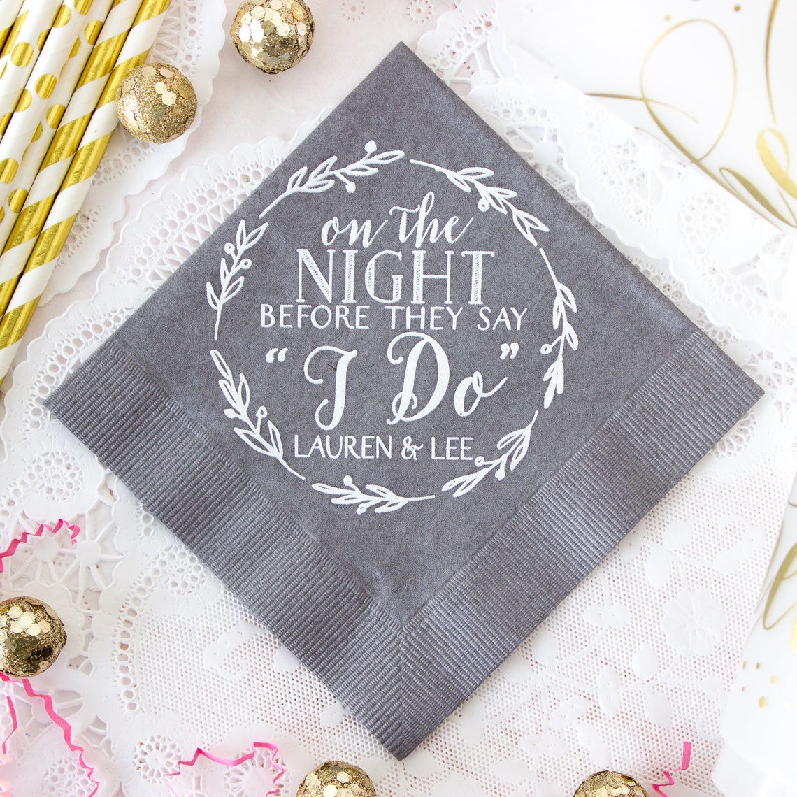 Rehearsal Dinner Wedding Napkins Cocktail Napkins Custom Etsy