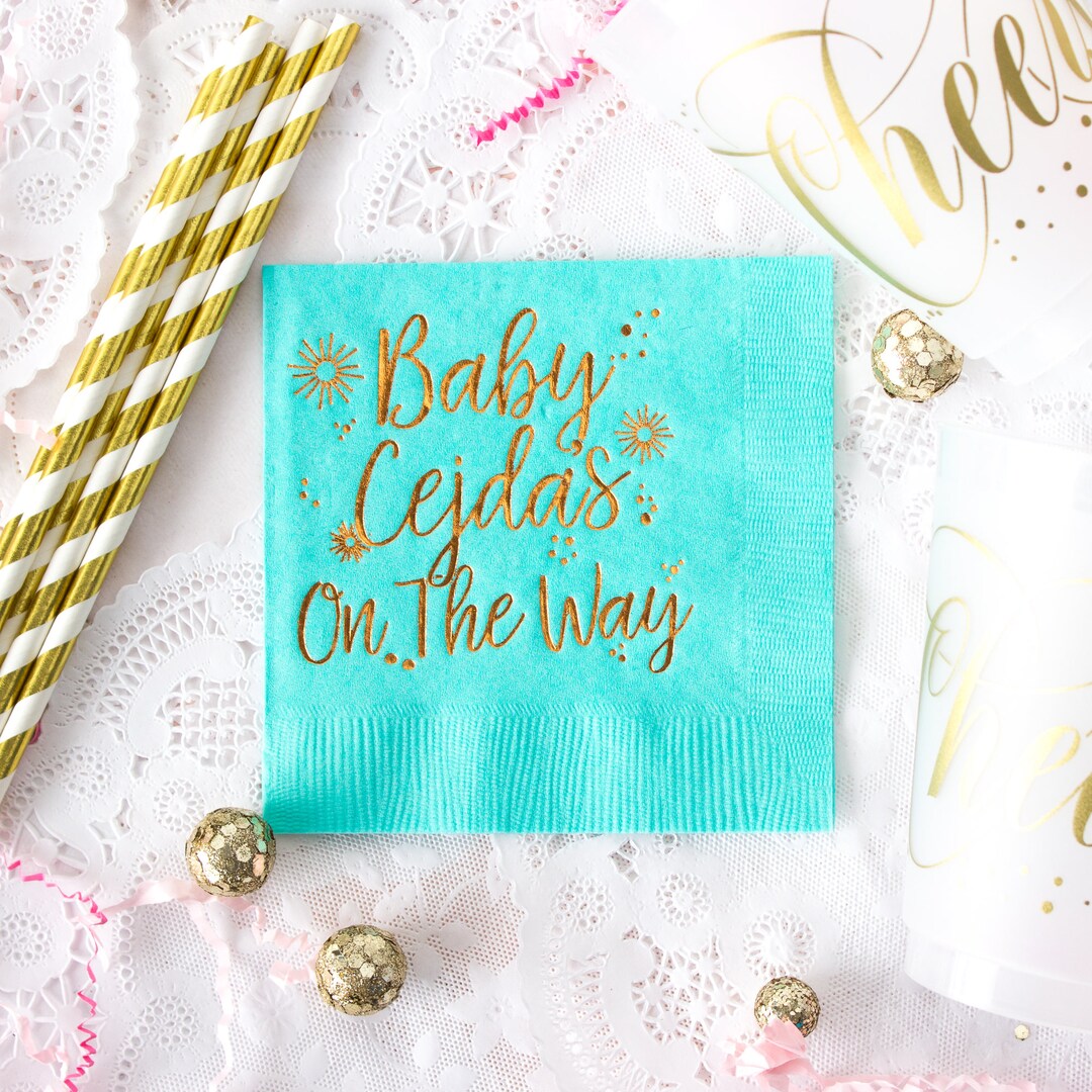 Baby Shower Napkins Party Napkins Personalized Napkins Custom Napkins